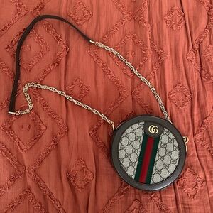 Gucci - Ophidia mini textured leather trimmed cross body.